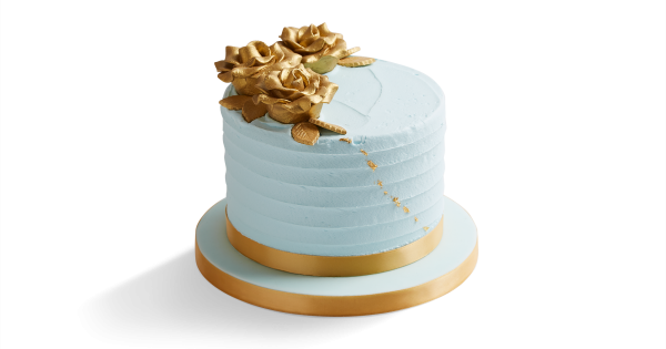 Blue Gold Leaf Rose Cake The Rose Collection 