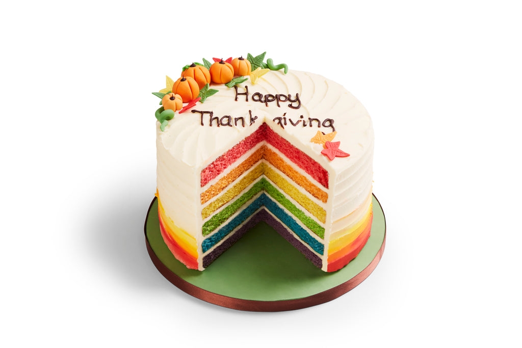 Made Without Gluten Thanksgiving Rainbow Cake